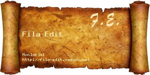 Fila Edit névjegykártya